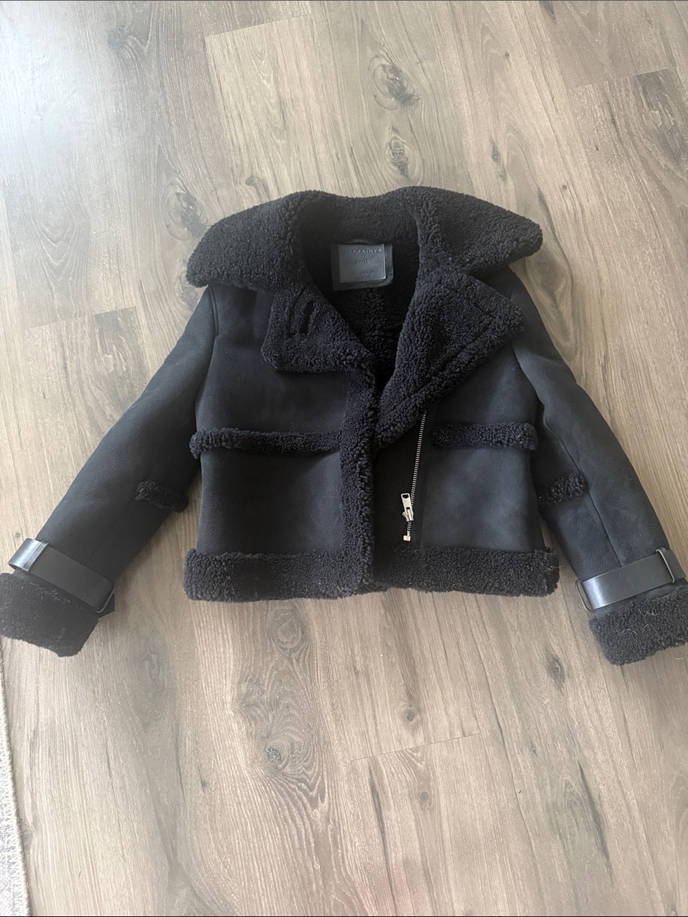 Allsaints size small Farley shearling lamb skin jacket